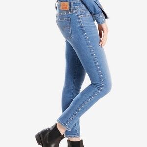 Levi's 711 Silver Stud Joe Jonas‎ Ankle Skinny Jeans 27